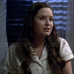 Olivia’s white floral pajamas on Ravenswood