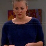 Penny’s blue and black printed top on The Big Bang Theory