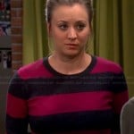 Penny’s pink and navy striped sweater on The Big Bang Theory