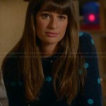 Rachel’s blue polka dot sweater on Glee