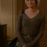 Rachel’s brown sweater and white beanie on Glee