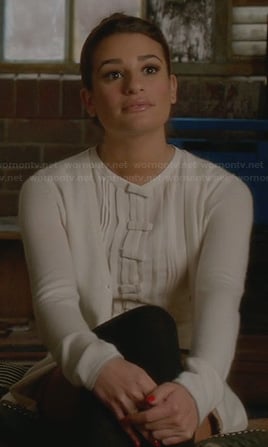 Rachel’s white bow front blouse on Glee