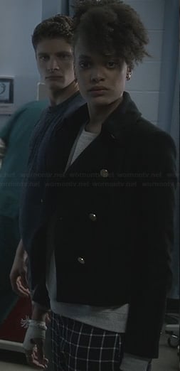 Remy's black jacket with gold buttons on Ravenswood