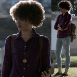 Remy’s purple polka dot shirt and polka dot jeans on Ravenswood