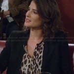 Robin’s leopard print zip front top on How I Met Your Mother