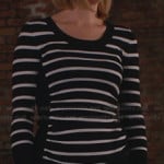 Robin’s striped sweater with pink trim on The Good Wife