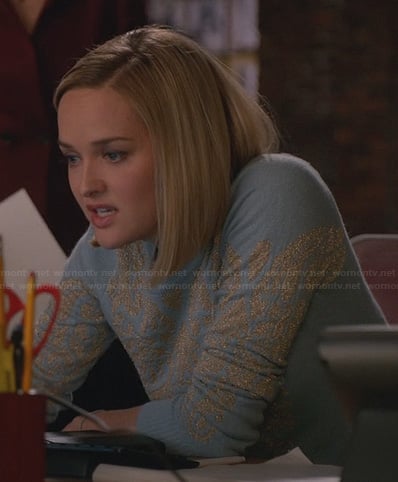 Robyn's blue sweater on The Good Wife