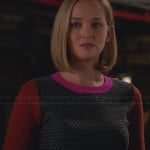 Robyn’s grey, orange and pink sweater on The Good Wife