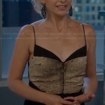 Sydney’s black dress with gold sequin front on The Crazy Ones