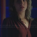 Thea’s burgundy dress on Arrow