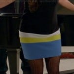 Tina’s blue and black colorblock shift dress on Glee