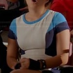 Tina’s blue and white front panel dress on Glee