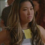 Tina’s grey and yellow colorblock dress on Glee