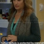 Vanessa’s grey cardigan with contrast sleeves on Last Man Standing