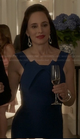 Victoria's blue fold-detail dress on Revenge