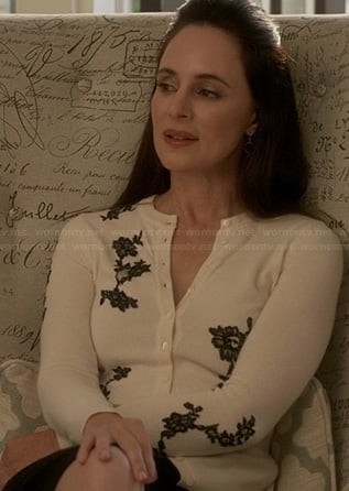 Victoria's lace applique cardigan on Revenge