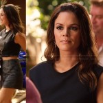 Zoe’s grey tweed shorts and black crop top on Hart of Dixie