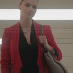 Adriana Lima’s red zip detail blazer on The Crazy Ones