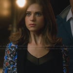 Alex’s blue printed blazer on Nikita