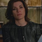 Alicia’s black textured jacket on The Good Wife