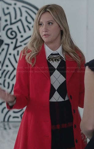 WornOnTV: Kelsi’s (Ashley Tisdale) argyle sweater, checked skirt and ...