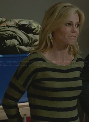 Claire's green striped sweater on Modern Family