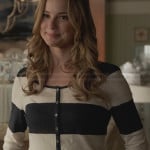 Emily’s navy striped henley top on Revenge