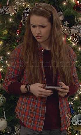 Eve's red plaid shirt on Last Man Standing