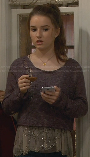 Eve’s sequin top and cropped sweater on Last Man Standing