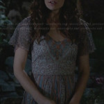 Ingrid’s embroidered overlay dress on Witches of East End