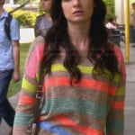 Jenna’s beige and neon striped sweater on Awkward