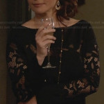 Joanna’s black lace dress on Witches of East End