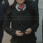 Joan’s grey pea coat and blue beret on Elementary