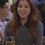 Lily’s grey sweater with leather collar on How I Met Your Mother