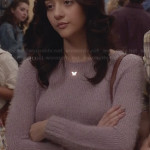Maggie’s purple fluffy cropped sweater on The Carrie Diaries
