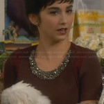 Mandy’s brown embellished top on Last Man Standing