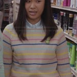 Mouse’s cream striped sweater on The Carrie Diaries