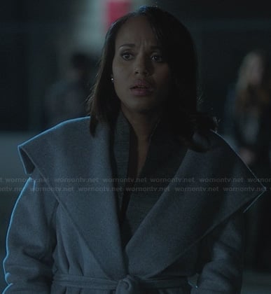 Olivia's grey shawl collar coat on Scandal