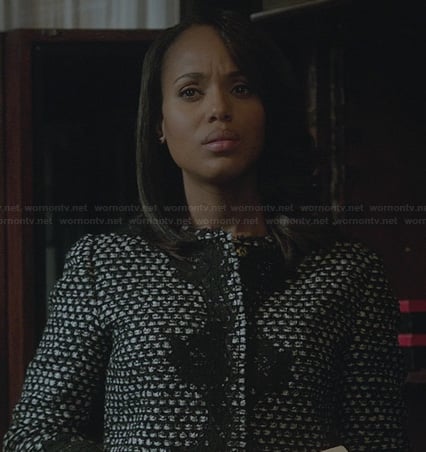 Olivia's tweed and lace jacket on Scandal