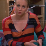 Penny’s mixed stripe top on The Big Bang Theory