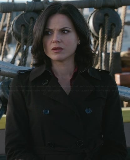 Regina's black trench coat on Once Upon a Time