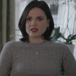 Regina’s grey cable knit sweater on Once Upon a Time