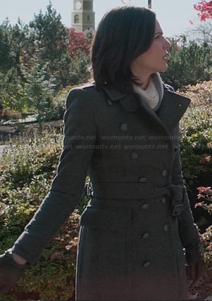 Regina's grey wool trench coat on Once Upon a Time