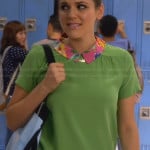 Sadie’s green top with floral collar on Awkward