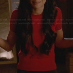 Santana’s ombre bandage skirt and red short sleeved sweater on Glee