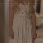 Scarlett’s white lace maxi dress on Nashville