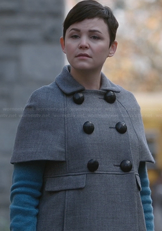 Mary's grey short sleeve caped jacket on Once Upon a Time