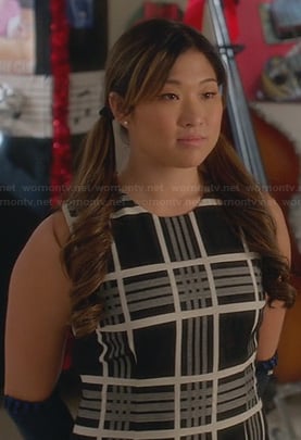 Tina’s black and white checkered dress on Glee