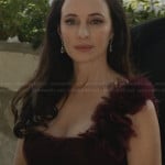 Victoria’s burgundy gown at Emily’s wedding on Revenge