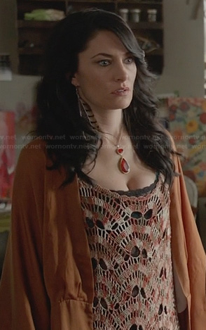 Wendy’s orange crochet tank top on Witches of East End